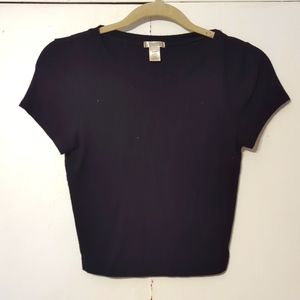 Black Bozzolo medium crop top